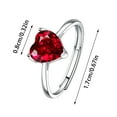 thumbnail image 2 of Birthday Jewelry Gift for Women, Lady's Heart Ring Heart Shaped Zircon Ring For Women Fashion Accessory, 2 of 4
