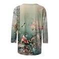 thumbnail image 5 of Mittory 3/4 Sleeve Tops for Women Summer Floral Print Tees Shirts Trendy Ladies Blouses Dressy Casual Clothing, 5 of 5