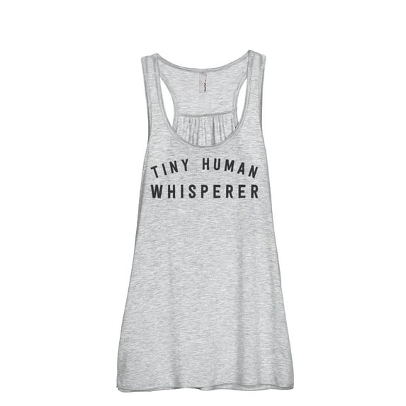 Thread Tank Tiny Human Whisperer Women's Fashion Sleeveless Flowy Racerback Tank Top Sport Grey Small