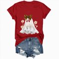 thumbnail image 5 of TOWED22 Halloween Cute Ghost Wear Bow T-Shirts for Women Graphic Short Sleeve Tees Cotton Crew Neck T Shirt Casual Tops(Red,XL), 5 of 8
