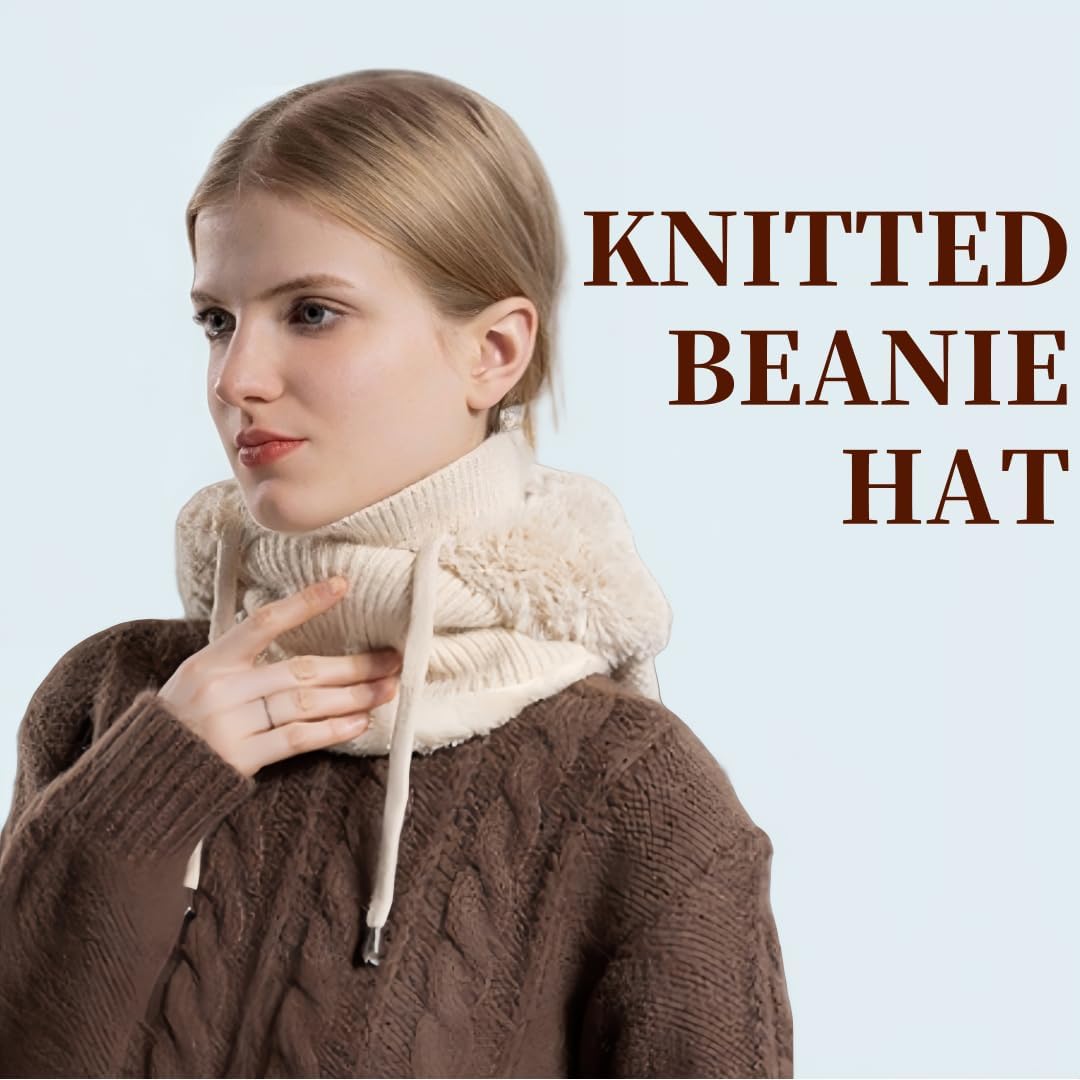 Winter Beanies for Men Women Warm Knit Skull Cap Beanie Balaclava Fleece Ski Mask Neck Warmer Winter Sports Cap