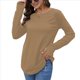 thumbnail image 1 of Blusas de Otoño de Moda para Mujer, Camisas de Larga Extragrandes con Agujeros para los Pulgares, Ropa Informal de Cuello Redondo, Corte Holgado, Ropa de Moda. Camello L, 1 of 7
