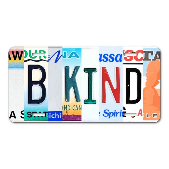 Be Kind License Plate – Inspirational Car Tag – Vintage Style Kindness Auto Decor – Positive Quote Gift for Car, Truck, or Wall Display