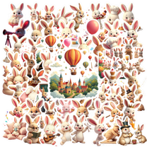 Cartoon Rabbit Stickers, Waterproof Animal Sticker for Water Bottle Laptop Phone Cases Planner Skateboard Luggage Helmet Party Favor Decor, Ideal for Adults Teens Teacher Rewards