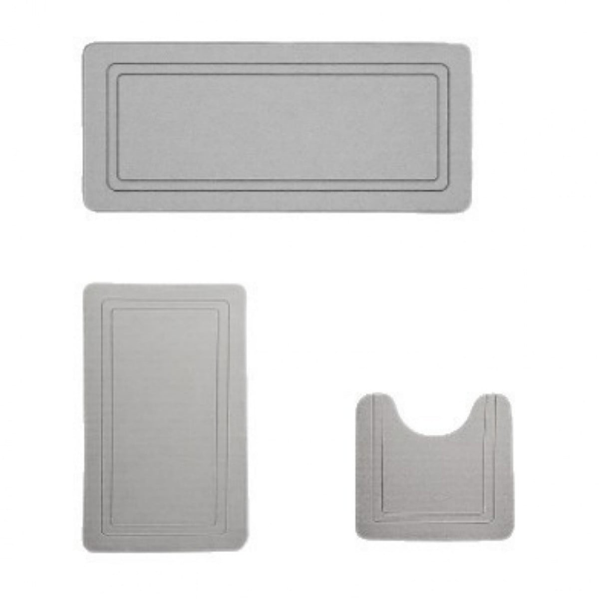 NTYNTY Super Absorbent Non-slip Bathroom Mat Set of 3,Super Soft and Comfortable Advanced Bath Blanket,Home Decoration Mat,French Grey.