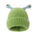 thumbnail image 2 of Guiexla Women Winter Beanie Cartoon Eye Decor Shiny Tentacles Thick High Elasticity Warm Windproof Knitted Solid Color Ear Protection Foldable Lady Anti-slip Cap Hat, 2 of 8