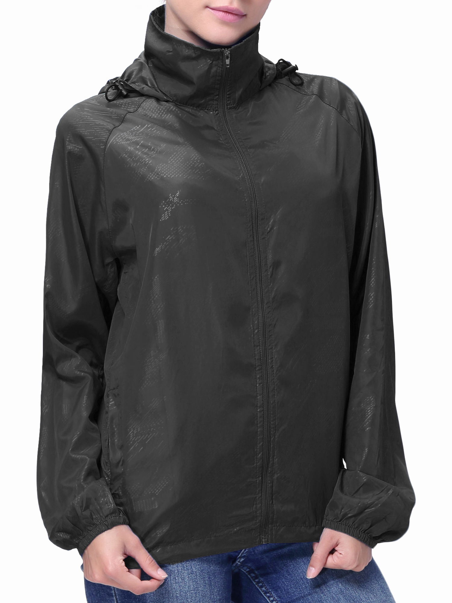 FOCUSSEXY Women's Hooded Rain Jacket Waterproof Windbreaker Hooded Rain Outdoor Poncho Running Jackets Womens Raincoat Packable Hooded Shirt Quick Dry - image 4 of 8