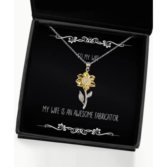 Ma Femme Est un Fabriqueur Génial. Pendentif Collier Tournesol, Bijou de Femme, Idée Unique pour Femme
