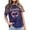 Blue, variant on Womens Rock Tees Rock N Roll Print Casual Crew Neck Short Sleeve Trendy Summer Tops Black M