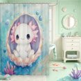 thumbnail image 2 of Manfei Cartoon Axolotl Shower Curtain 72Wx84L,Cute Animals Print Bathroom Shower Curtain, 2 of 5