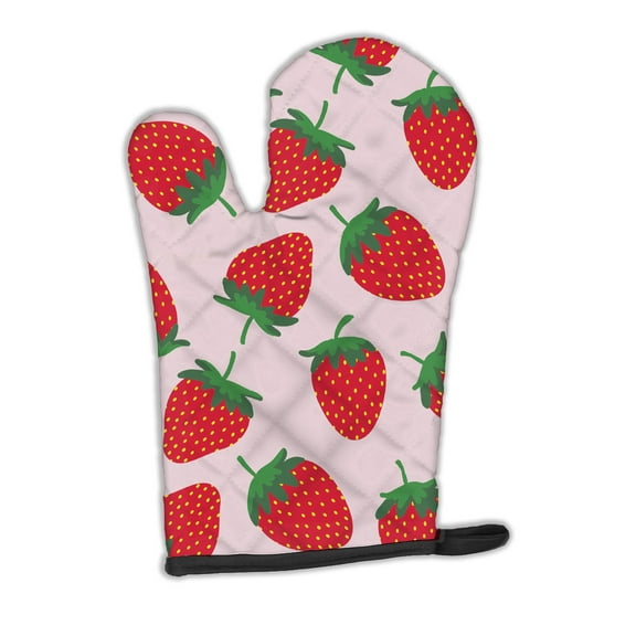 Carolines Treasures BB5146OVMT Strawberries on Pink Oven Mitt Large multicolor