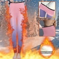 thumbnail image 2 of Gibobby leggings afelpados niña Pantalones para mujer Pantalones casuales Elástico Cintura alta Patrón retro Impreso Forro polar Capris Termal Longitud total Leggings de invierno（Rosa， M), 2 of 5