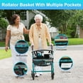 thumbnail image 2 of SupreGear Foldable Waterproof Rollator Bag with Cup Holder, Cyan Butterfly Storage Pouch for Walker, 2 of 8