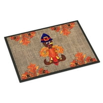 Thanksgiving Turkey Pilgram Fleur de lis Doormat 24x36