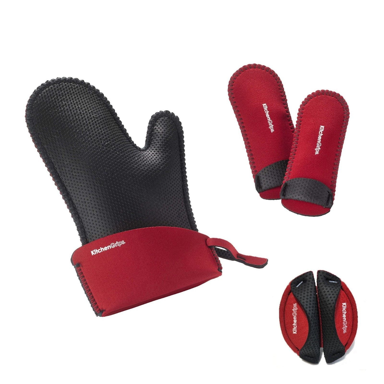 Kitchen Grips 11" Large Chef's Oven Mitt Pot & Pan Handle Holder 5pc