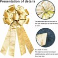 thumbnail image 3 of Large Christmas Bow for Wreath, Champagne Velvet Bows for Front Door Wall Fence Decor, Gilt Edged Christmas Wreath Bow Tree Topper Bow for Winter Christmas Party Decoration Supplies, 3 of 14