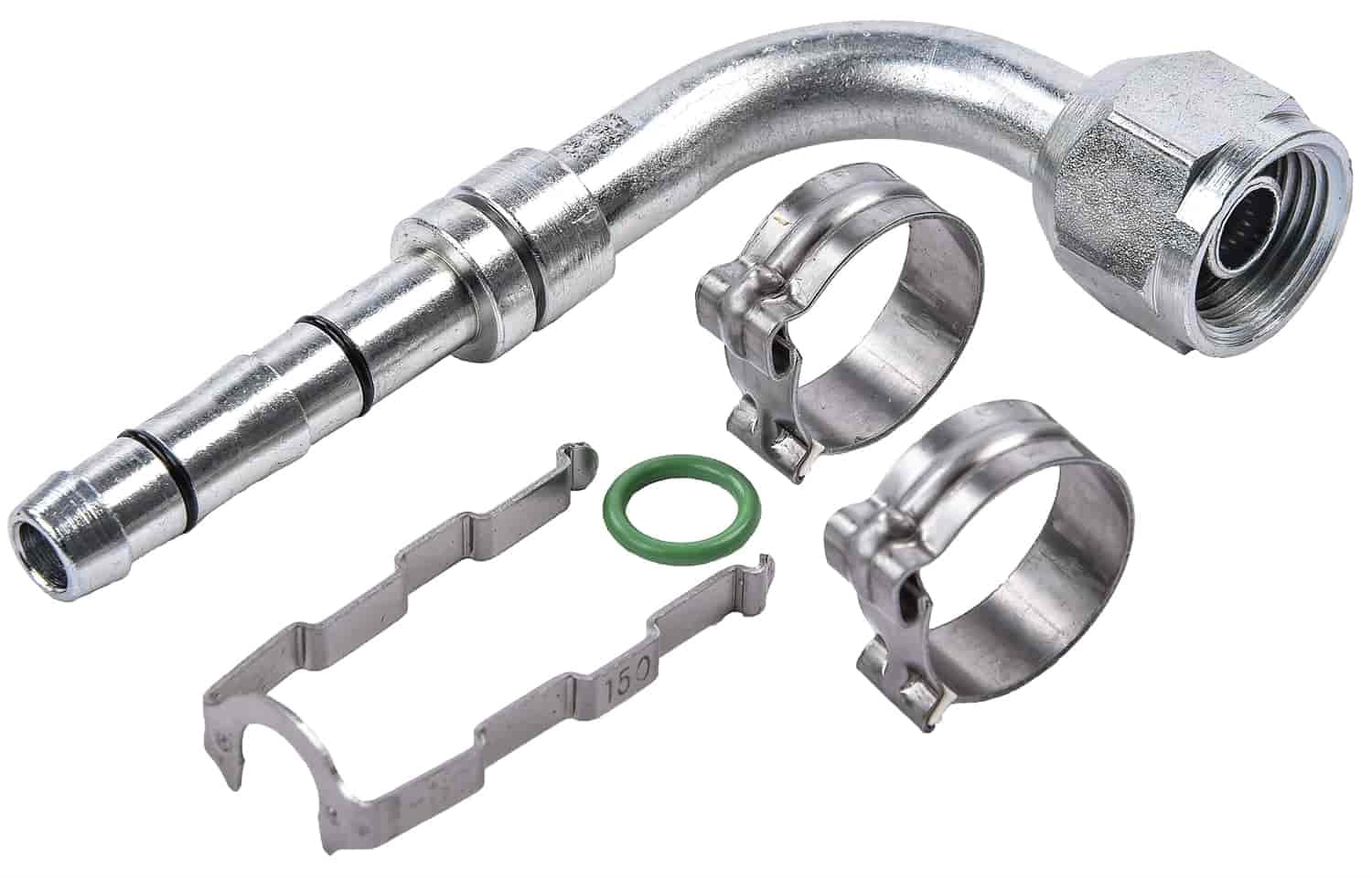 JEGS 130120 EZ Clip A/C Hose End Fitting Kit [6 Hose Fitting, 90 degree]
