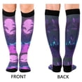 thumbnail image 4 of FORMRS Womens Knee High Socks Casual Long Thick Travel Daily Wear, 2 Pairs, Pink Neon Road, 4 of 6