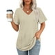 thumbnail image 2 of Pantalones cargo para mujer,Suéter estampado con cuello en V para mujer, top informal de manga corta, tejido suave, ideal para primavera y verano, sopatenor, 2 of 9