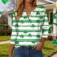 thumbnail image 2 of UngA St. Patricks Day Shirts for Women 2026 Casual Plus Size 3/4 Sleeve Irish Clover T Shirt Funny Saint Patrick's Tunic Tops,Size XXL, 2 of 9