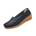 thumbnail image 2 of Miluxas Women's Comfortable Lightweight Leather Penny Loafers Slip-On Cute Business Casual Dress Shoes Work office Flats Everyday Walking Shoes Driving for Women Black 5.5(36), 2 of 8