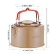 thumbnail image 2 of 1100ml Portable Camping Kettle - Heat- Handle,Brown, 2 of 5