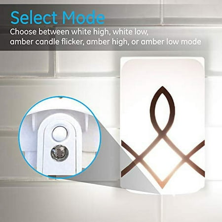 GE - Sleeplite Dusk-To-Dawn Dimmable LED Amber Night Light - White/Brown