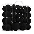 thumbnail image 6 of Hvmvliv 46-Pack Velvet Christmas Balls Flocked Ornaments Plastic Xmas Tree Decorations Bulk Holiday Hanging Decor Black, 6 of 6
