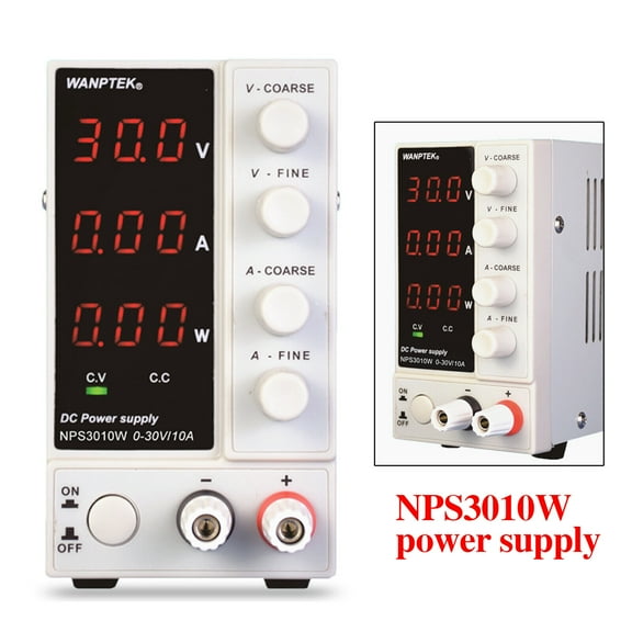 Miumaeov 0-30V 0-10A Lab DC Power Supply Precision Digital Variable Regulated Benchtop Power Source Adjustable 300W