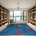 thumbnail image 2 of ODIKA 3'x5' Machine Washable Non-Slip Area Rug, Abstract Blue High Traffic Rug, Blue, 1070311, 2 of 7