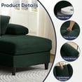 thumbnail image 3 of Mjkone U-Shaped Sectional Sofa, 4 Seats Corduroy Couch with Double Chaise for Living Room - Green, 3 of 7