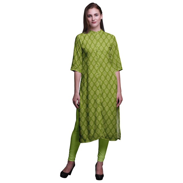 Bimba Kurta Longue Droite pour Femmes Coupe Régulière Tunique Kurti Décontractée Moyen