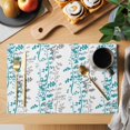 thumbnail image 2 of Teal Blue Grey Botanical Placemats Set of 12, Spring Floral Summer Farmhouse Placemats for Dining Table, Place Mats for Kitchen Tabletop, Waterproof Wipeable Dining Table Mats Set, 2 of 9