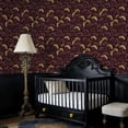 thumbnail image 4 of Peel and Stick Wallpaper Intricate Gold Ginkgo Leaves Vines Rich Plum Design Wall Mural 23.6in x 9.8ft Self Adhesive Removable Wall Paper Renter Friendly Wallpaper for Nursery Bedroom Cabinets, 4 of 8