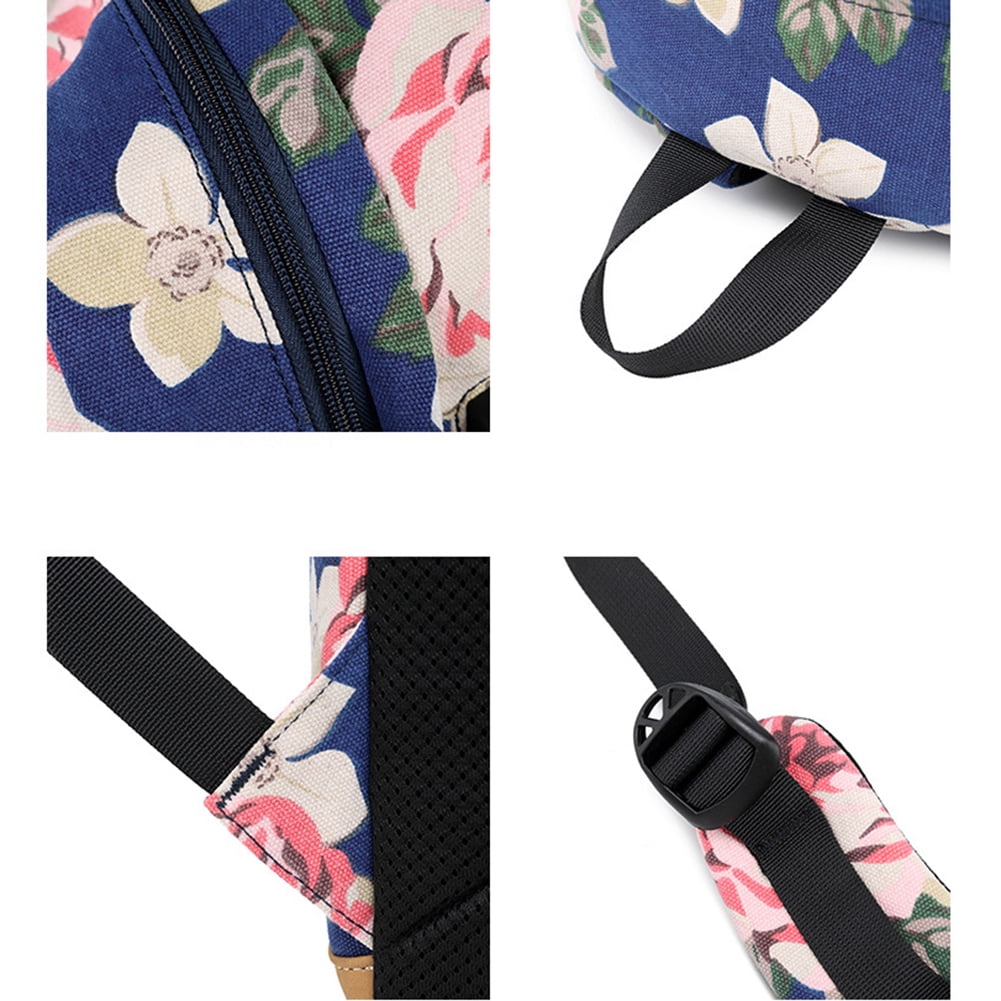 Kepooman 3Pcs Women' s Flower Prints Backpack with Lunch Box Pencil Case, Ladies Laptop School Bookbag Set for Outdoor Shopping Hiking, Green Kepooman 3Pcs Women' s Flower Prints Backpack with Lunch Box Pencil Case, Ladies Laptop School Bookbag Set for Outdoor Shopping Hiking, Green