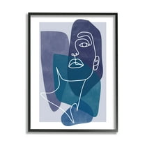 Stupell Industries Modern Line Doodle Face Bold Abstract Shapes Framed Wall Art, 11 x 14, Design by Birch&Ink