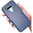 thumbnail image 2 of Compatible avec LG Stylo 6 Cas, Tout le Corps 3 en 1 Hybride Mince Couverture Rigide en Caoutchouc Souple Silicone Robuste Antichoc Coque de Protection Téléphone Housse pour LG Stylo 6 2020-Bleu Foncé, 2 of 6