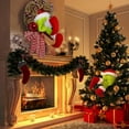 thumbnail image 3 of Exquisita corona de arpillera navideña de Papá Noel: decoración navideña perfecta para la pared y ventana de la sala de estar, 3 of 10