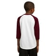thumbnail image 2 of Sport-Tek YST205 Youth PosiCharge Baseball Long Sleeve Jersey, White & Maroon - Large, 2 of 6