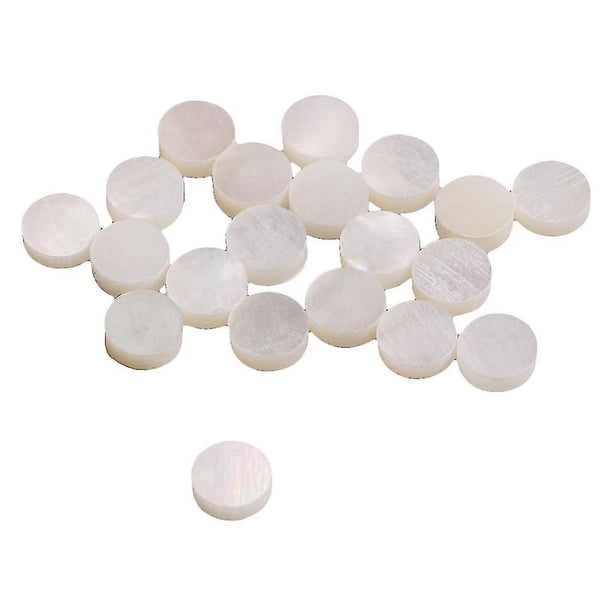 20 paquetes de incrustaciones de puntos de concha de nácar blanca de 6 mm para diapasón de guitarra