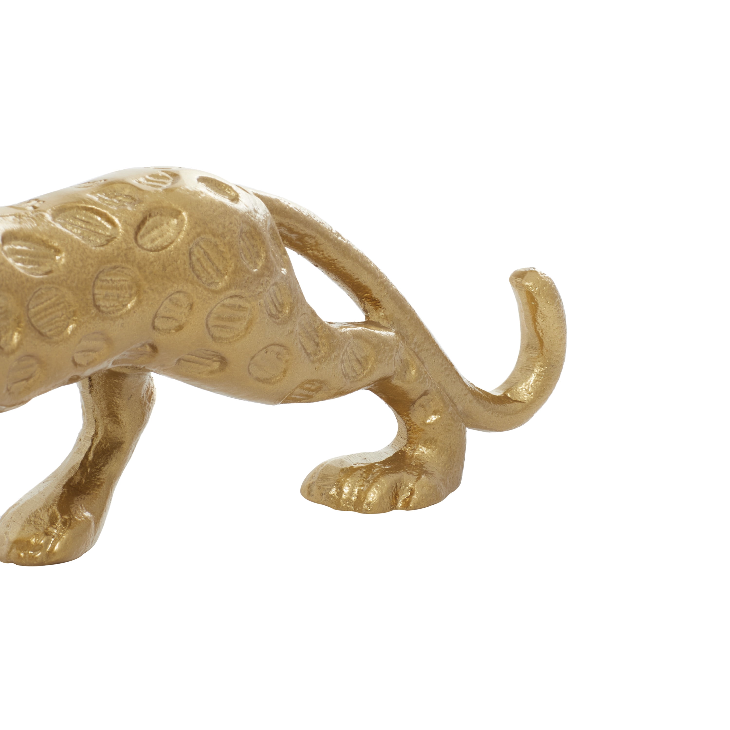 DecMode 3"W, 5"H Aluminum Contemporary Leopard Sculpture, Gold