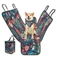 thumbnail image 2 of Pzuqiu Paisley Boho Floral Dog Car Seat Cover Backseat Heavy Duty Dog Hammock with Adjustable Dogs Bandanas Car Trash Bag Universal Fit Most Sedan Truck SUV, 2 of 6