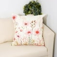 thumbnail image 3 of Floral Throw Pillow Covers 18x18 Set of 2 Spring Summer Outdoor Decor Pillow Cases for Home Couch Decorations Pink, 3 of 6