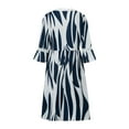 thumbnail image 4 of VISgogo Vestido suelto con cuello en V para mujer, bohemio 3/4 de manga larga con ribete de encaje, minivestido de playa fluido VISgogo  moda, 4 of 9