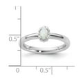 thumbnail image 2 of 925 Sterling Silver Stackable Simulated Opal Ring Size 8 Stackable Ring for Women, 2 of 2