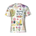 thumbnail image 4 of Vsdgher Spring Flowers Birds Print Men's Dry Fit Mesh Athletic Shirts Moisture Wicking Tennis T-Shirt Tops, 4 of 9