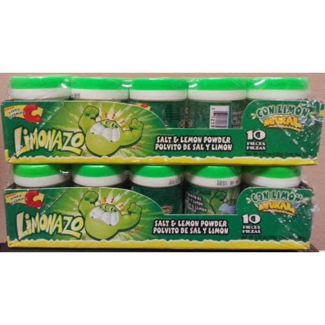 LZHF Limonazo Mexican Candy Salt & Lemon Powder Pack of 2 (Total of 20 Pieces)