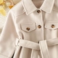 thumbnail image 5 of Godderr Toddler Kids Girls fleece Coats，little Girls Winter Classic Wool Jacket，girls Dress Coat with Belt for 2-7Y, 5 of 7