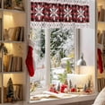 thumbnail image 3 of Winter Snowflake Valances for Windows, 42 x 18in, Christmas Red Black Plaid Silhouette Rod Pocket Kitchen Valance Curtain Light Filtering Window Treatments for Living Room Bedroom, 1 Panel, 3 of 7