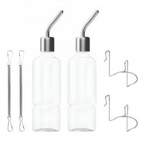 ACDANC Rabbit Water Bottle 2 Water Bottle Hanging Small Animals Cage Water Drinking Bottles for Rabbits Chinchillas Ferret Guinea Pigs, 8.46"X2.36"X2.36"